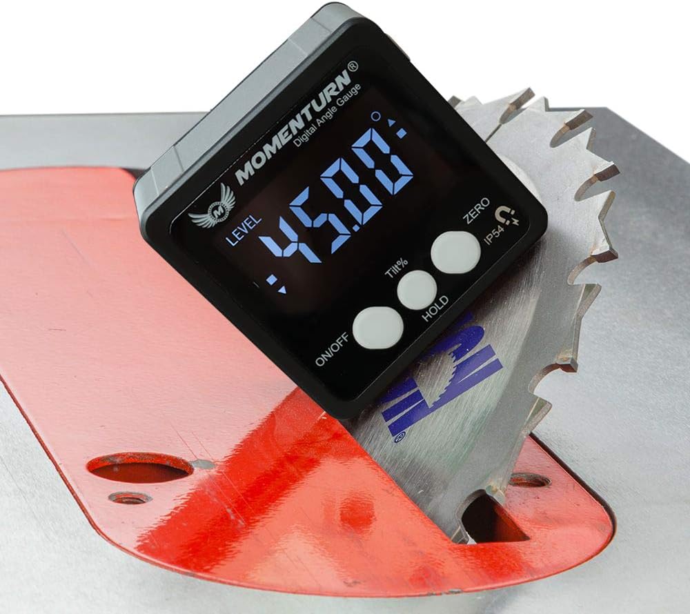 Level Box Miter Gauge -Digital Readout Angle Finder Tool -Mini Table Saw Stand Accessories -Magnetic Protractor Cube -Woodworking, Bevel, Carpenters Square, Machinist, Fence Inclinometer