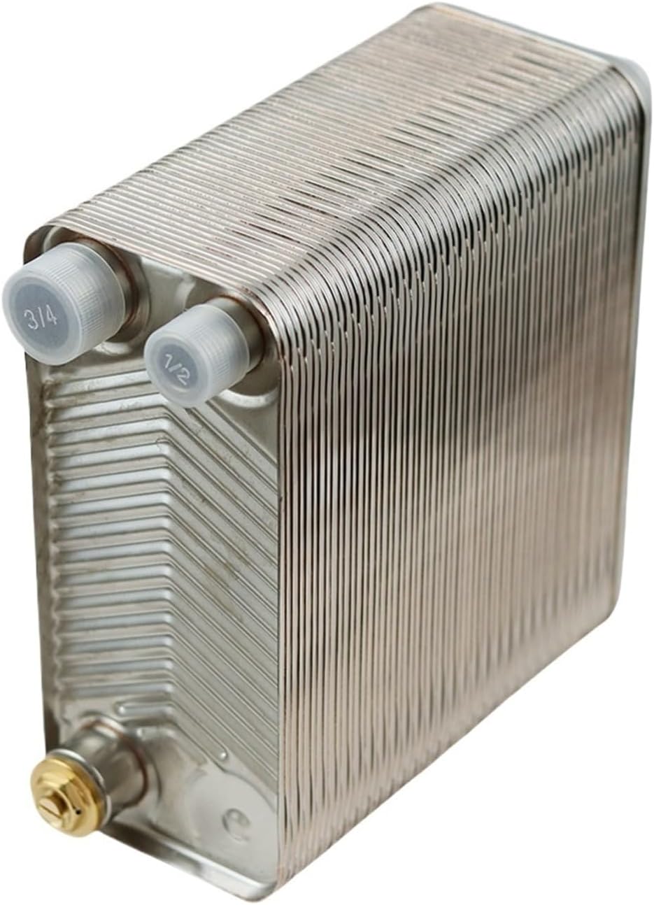 wort chiller, 60 Plates Plate Heat Exchanger Water Beer Wort Chiller Cooler 304 Stainless Steel For Home Brewing(Same Side)