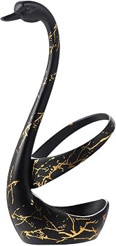 AnSaw Elegant Small Black Swan Base Holder for Coffee Bar & Dining, Perfect for Wedding & Entertaining Table Decor