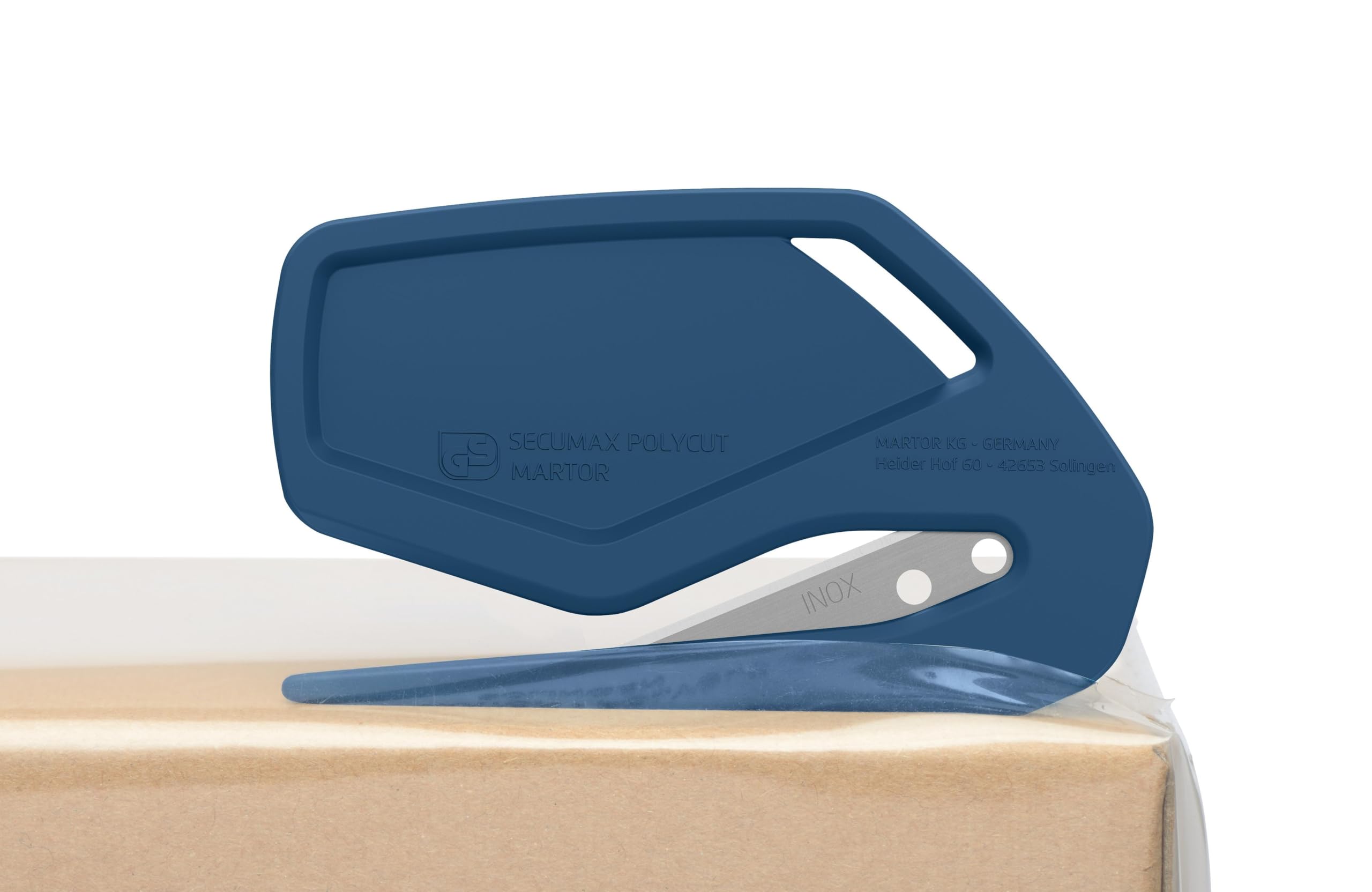 MARTOR Coltello di sicurezza, lama nascosta, SECUMAX POLYCUT, Rilevabile al metal detector (MDP), coltello Cutter professionale, leggero, in plastica, Per mancini e destrorsi (100 pezzi) | Coltello sicurezza monouso, rilevabile a metallo, occhiello, lama