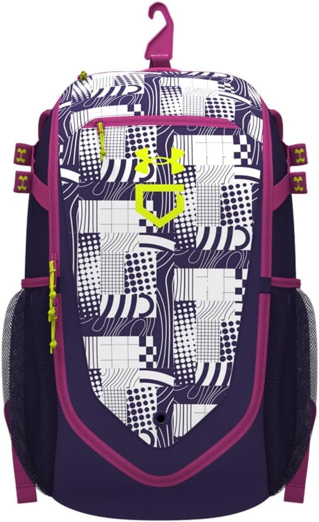 Under Armour Unisex Utility Baseball Backpack, (500) Purple/Rebel Pink/High Vis Yellow, One Size Fits Most