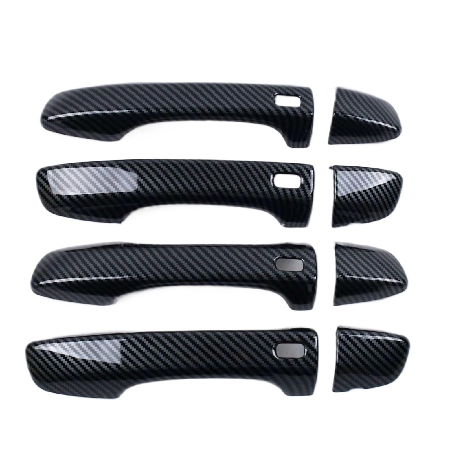 Rcuihgfb Carbon Fibe Door Handle Shell Compatible With Vw For Tiguan L For 2015-2022 Car Door Handle Sticker Decoration Outer Handle Modification Trim Set(Carbon Fibe)