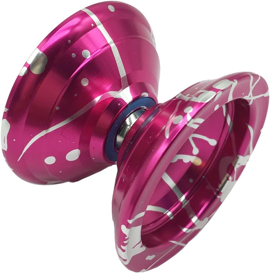 Red Silver Aluminum Alloy Metal Bearing High Speed Professional Yo-Yo Toys Unresponsive YoYo Ball - 3 Strings 1 YoYo Glove