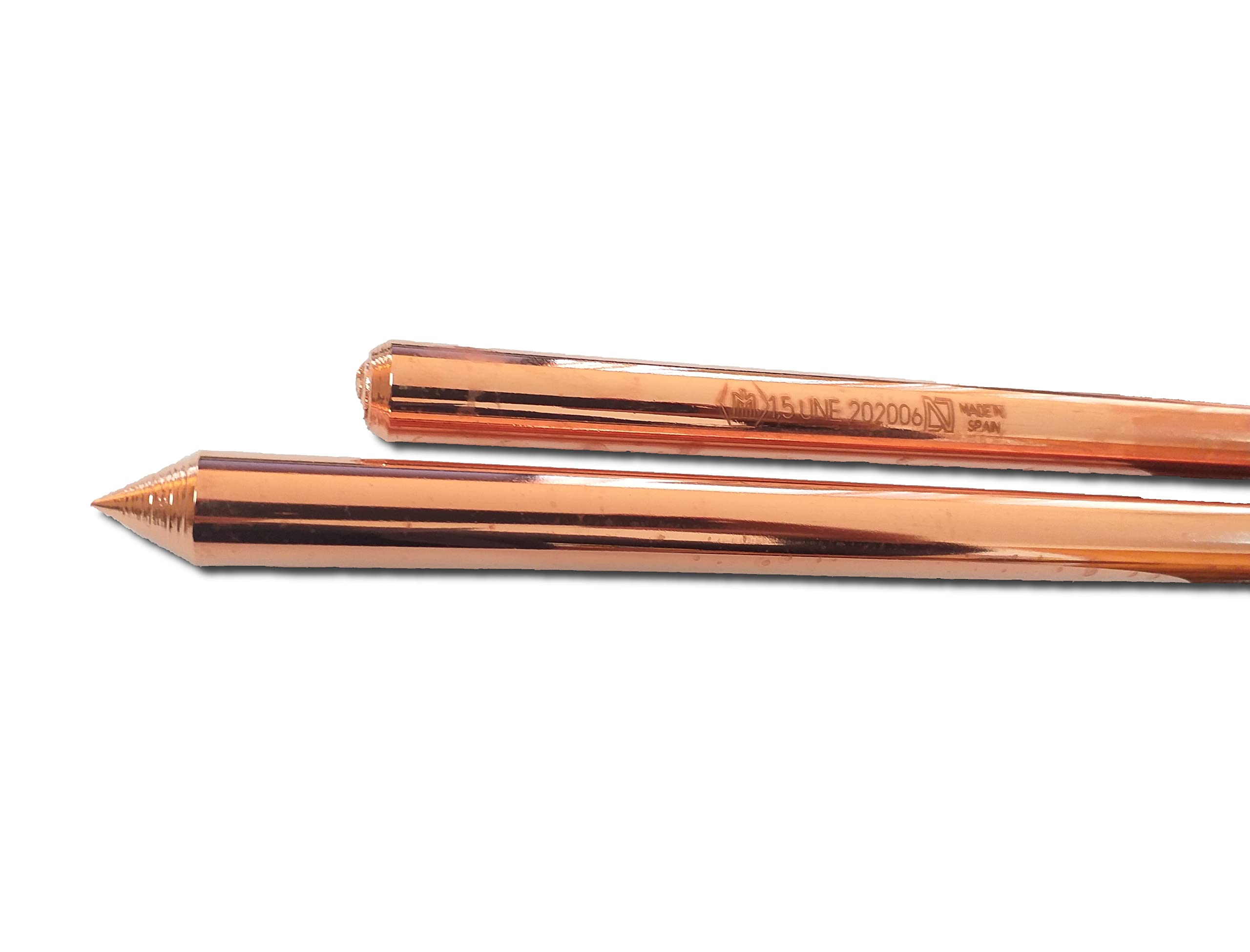 Pica Toma De Tierra Lisa De 1,5 Metros (1500 x 14,2 mm). Paquete De 10 Unidades. Fabricada Según Norma UNE 202006. Recubrimiento De Cobre De 100 Micras. Ref. 2015140