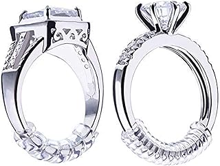 Invisible Ring Size Adjuster for Loose Rings – Transparent Silicone Ring Guard, Ring Sizer, Spacer, Tightener,4 Assorted Sizes Fit for Any Rings for Man and Woman Ring, 4 PCS, Silicone