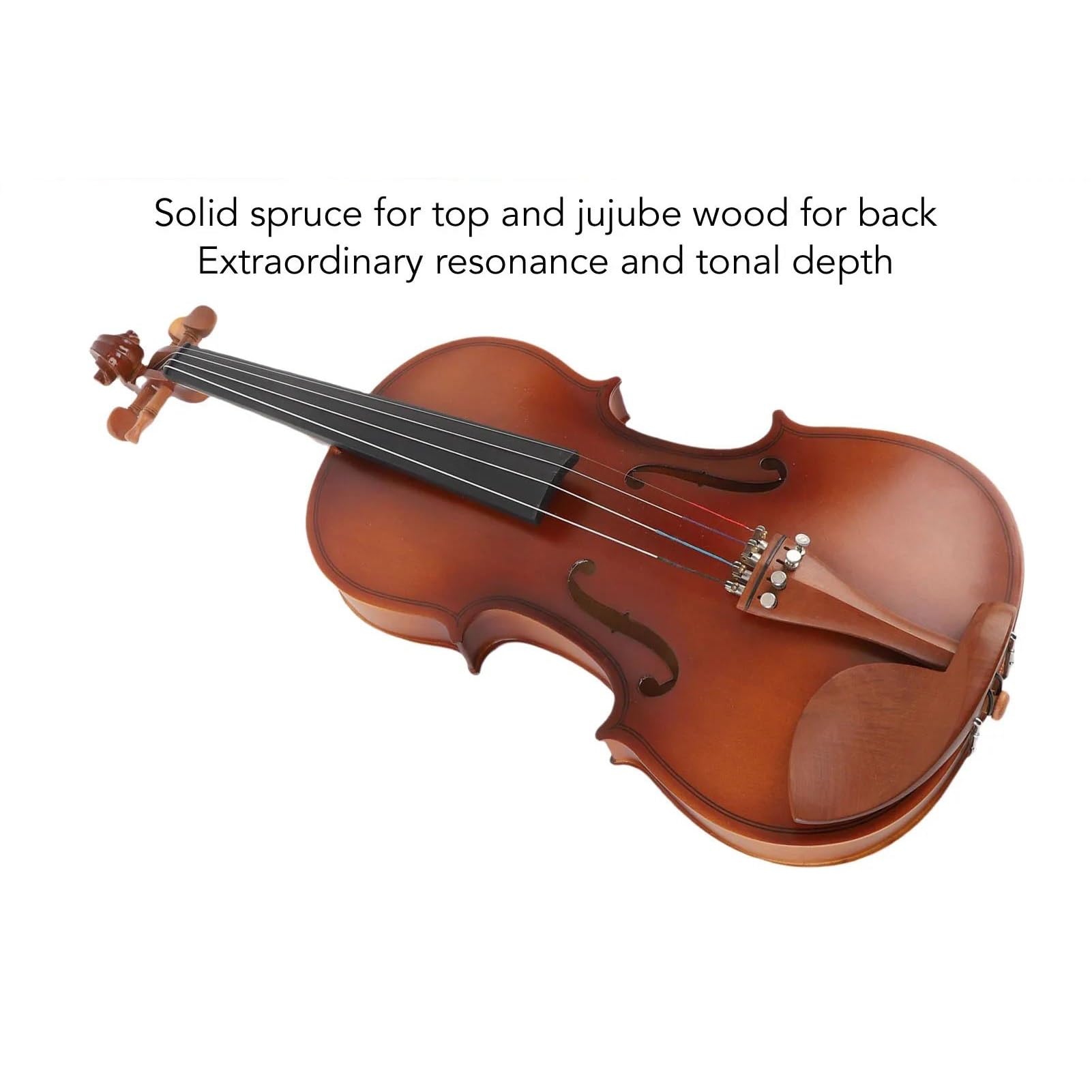 Violino Strumenti Musicali Violino 4/4 Opaco Acustico In Legno Massello Professionale Con Custodia Rigida Archetto Per Principianti E Adulti
