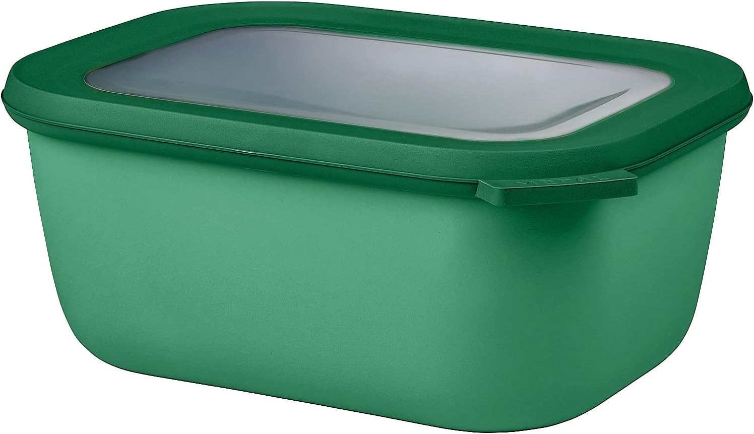 Mepal Cirqula 50.7oz/1,500ml Circular Rectangular Multi Food Storage & Serving Container with Transparent Lids | Perfect for Food Prep | Microwave & Dishwasher Safe | Vivid Green | Made in Holland