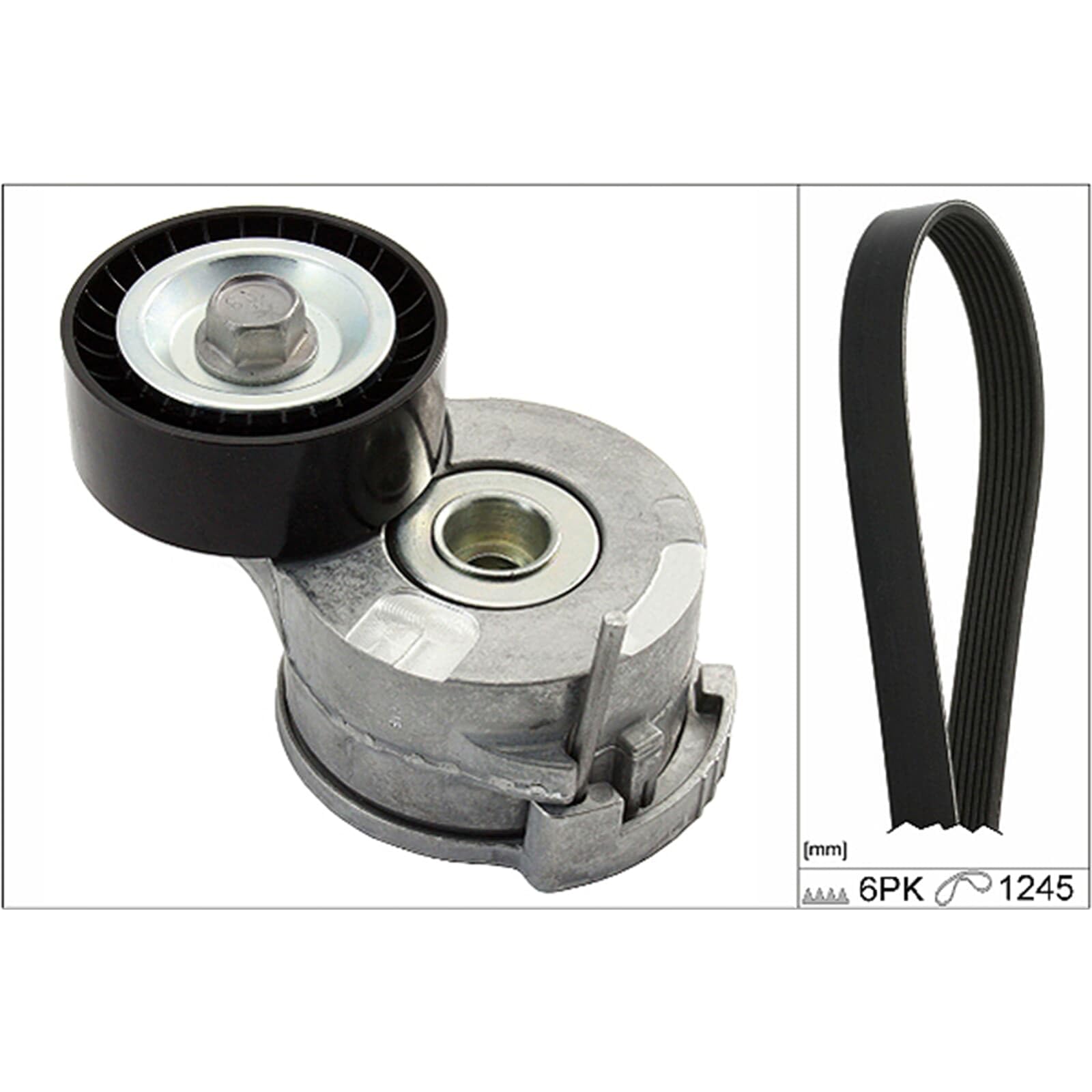 INA Jeu de courroies trapézoïdales à nervures 529 0291 10 1245mm Compatible avec PEUGEOT 308 I 3/5 portes 4A, 4C 3008 I 0U 5008 I 0U, 0E, CITROËN C4 II 5 portes B7, NC