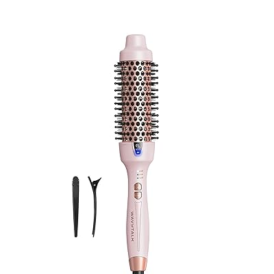 Wavytalk Updated Version Thermal Brush, 1.5 Inch Negative Ion Blowout Express Thermal Round Brush Creates Salon-Quality Blowouts, lonic Frizz Reduction Makes Hair Shinier & Smoother (Millennial Pink)