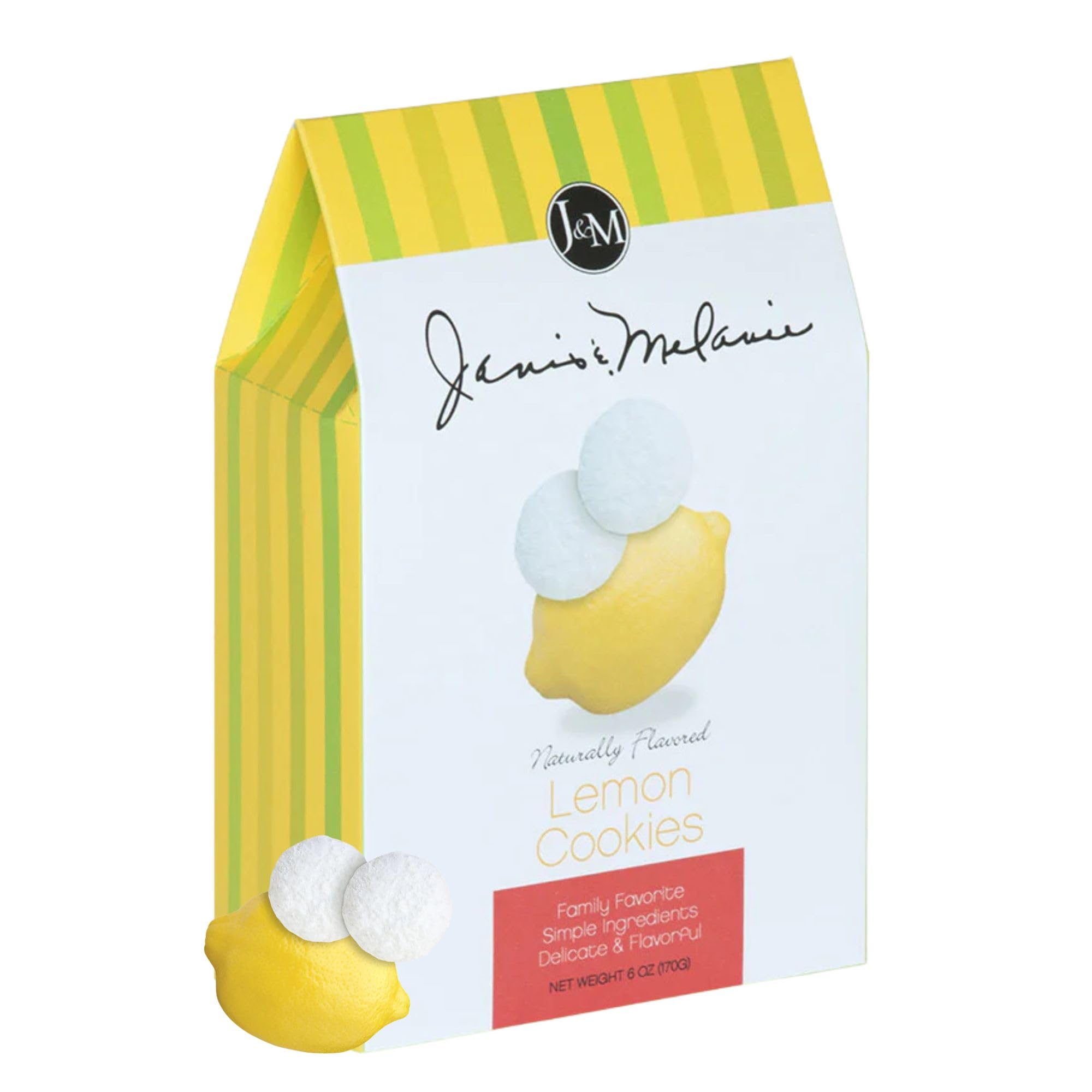 J&M Foods Lemon Cookies, Florida-Inspired, Made with Premium Natural Ingredients, Refreshing Citrus Flavor for Snacking & Gifts, 6 oz, 1 Pack