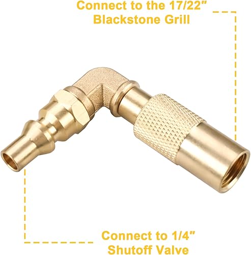 Miniatura 6 de Patioer Manguera de propano de conexión rápida de 24 pies para RV a parrilla con válvula de cierre de 14 pulgadas, manguera de extensión de propano