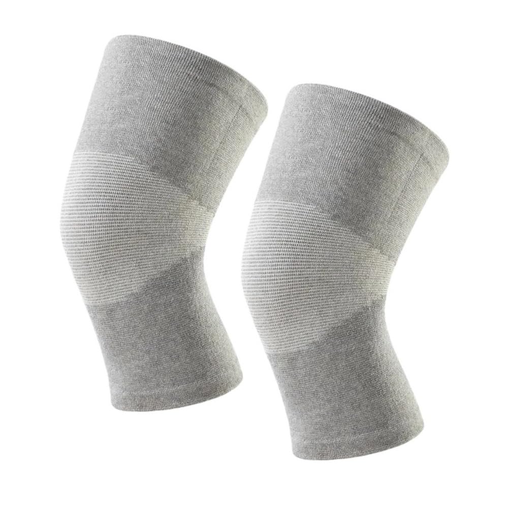 Clarture Bamboo Knee Sleeves - Elastic Compression Braces for Enhanced Support and Comfort(Light Grey,XL)