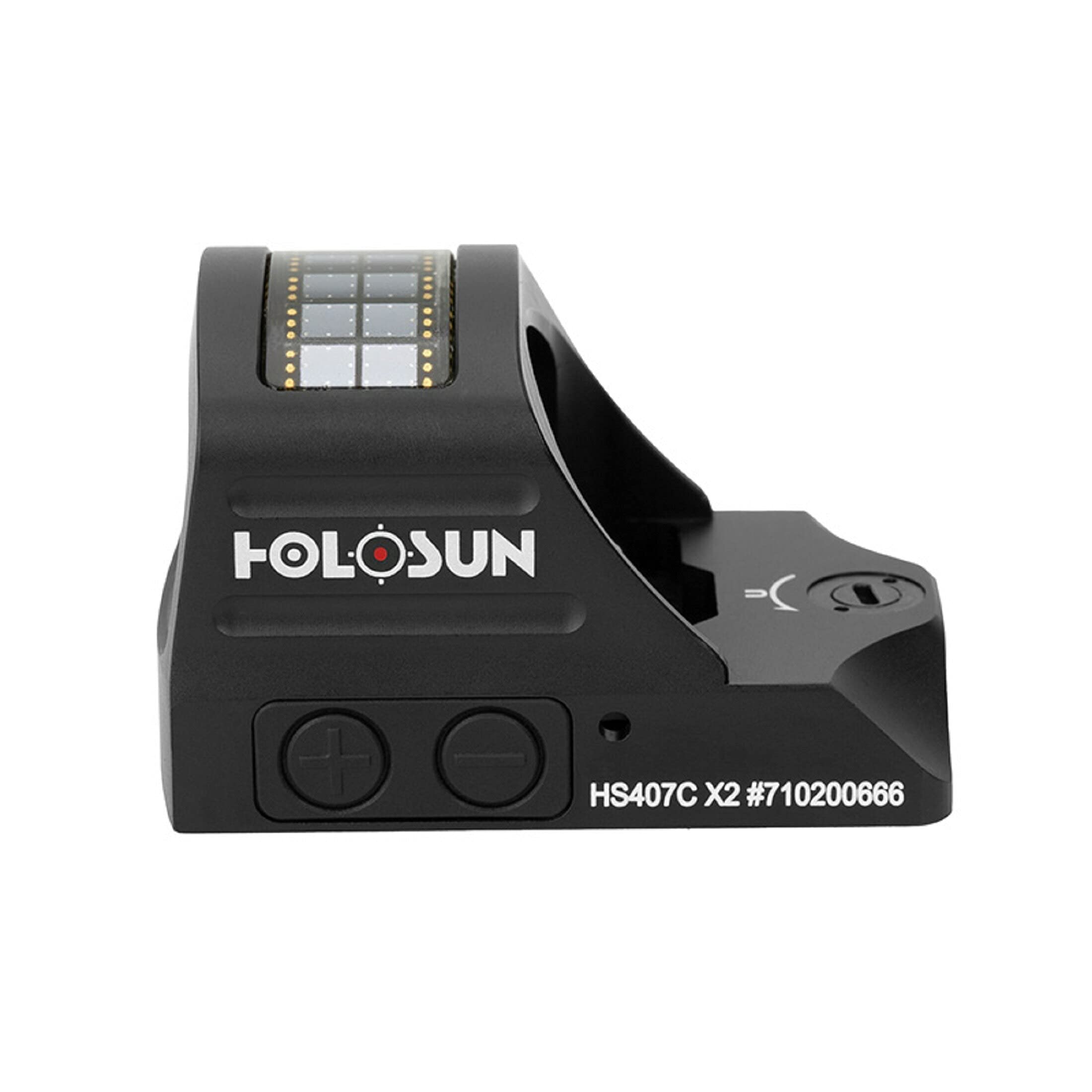 Holosun HS407C-X2 Offenes Reflex Rotpunktvisier + 2MOA Punkt Absehen, Solarzelle, schwarz, Jagd, Sportschießen Softair, Tactical Mini - 70149029