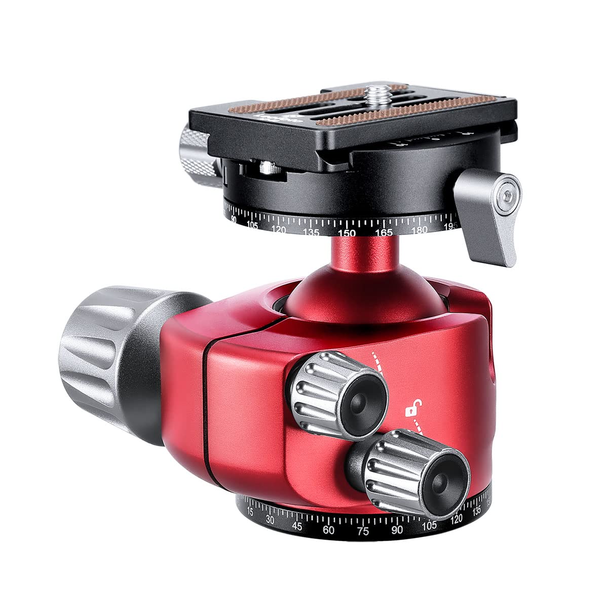 Amazon | Leofoto レオフォト LH-40R (RD) 自由雲台 (NP-60付) レッド  