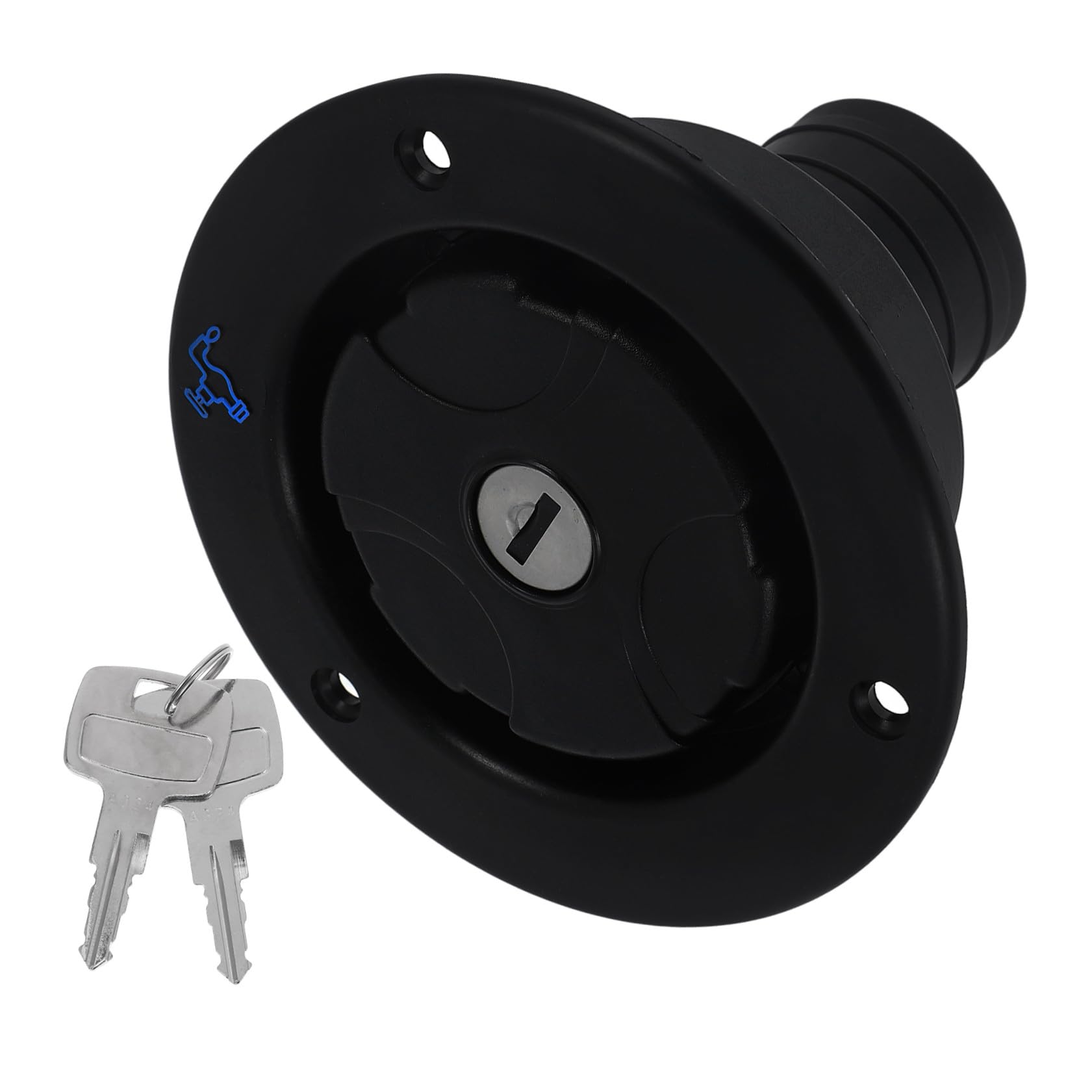 Tapa de Entrada de Agua Dulce para Caravana por Gravedad, Tapa de Llenado Negra para Remolque Rv, Repuesto Resistente y Compatible para Sistema de Plomería de Vehículos
