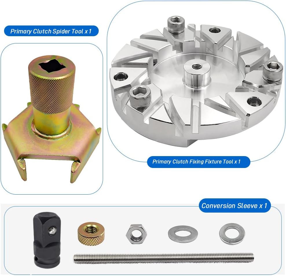Primary Clutch Fixing Fixture Tool & Clutch Spider Removal Tool Kit Compatible with Polaris 800 700 500 570 Ranger Sportsman Magnum P85 P90 RZR 570 800 900 1000