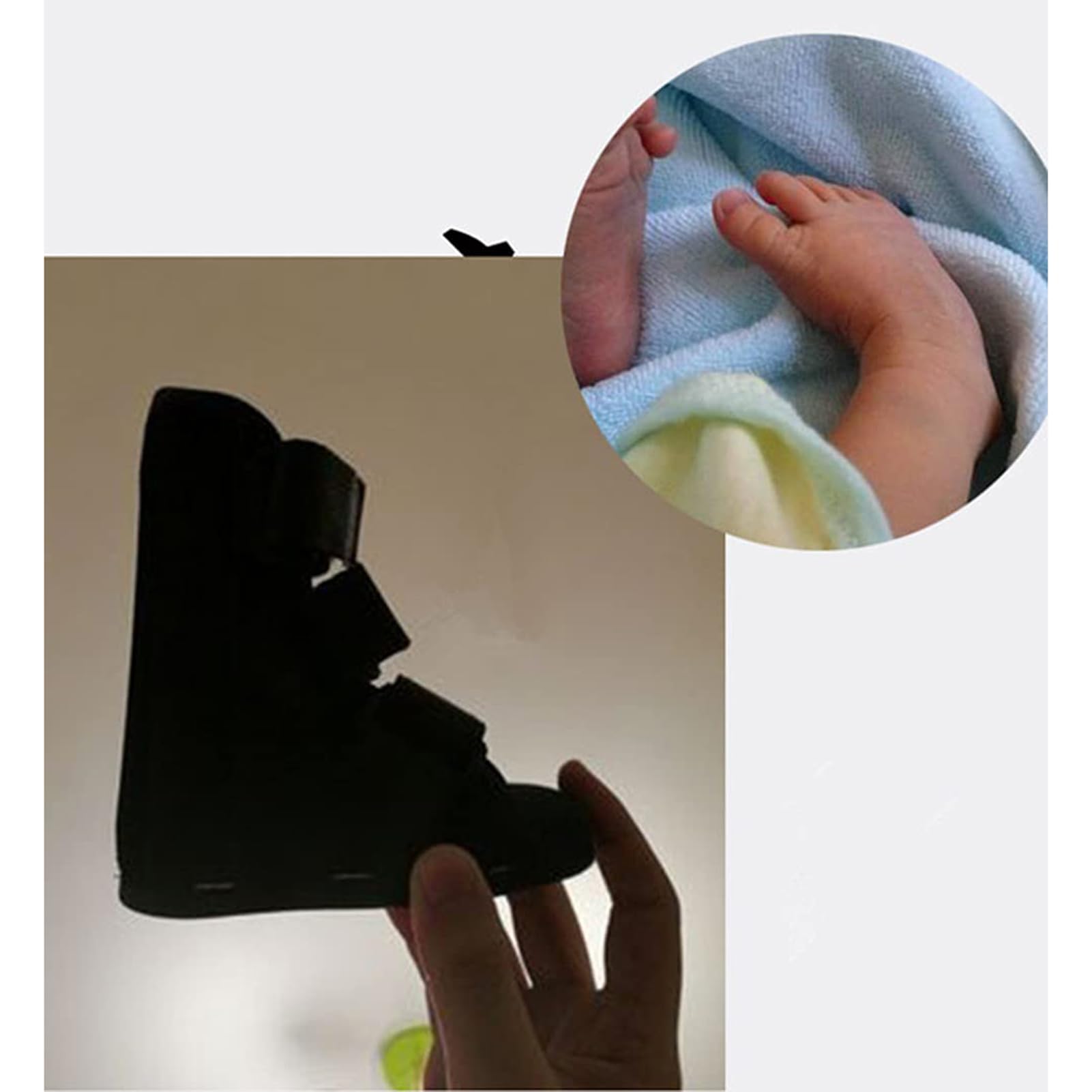 Ortesi per Piede Cadente, Tutore per Caviglia per Bambini, Tutore per Caviglia Regolabile, Supporto per Ortesi per Caviglia, Supporto per L'Andatura, Nero,Black-14cm