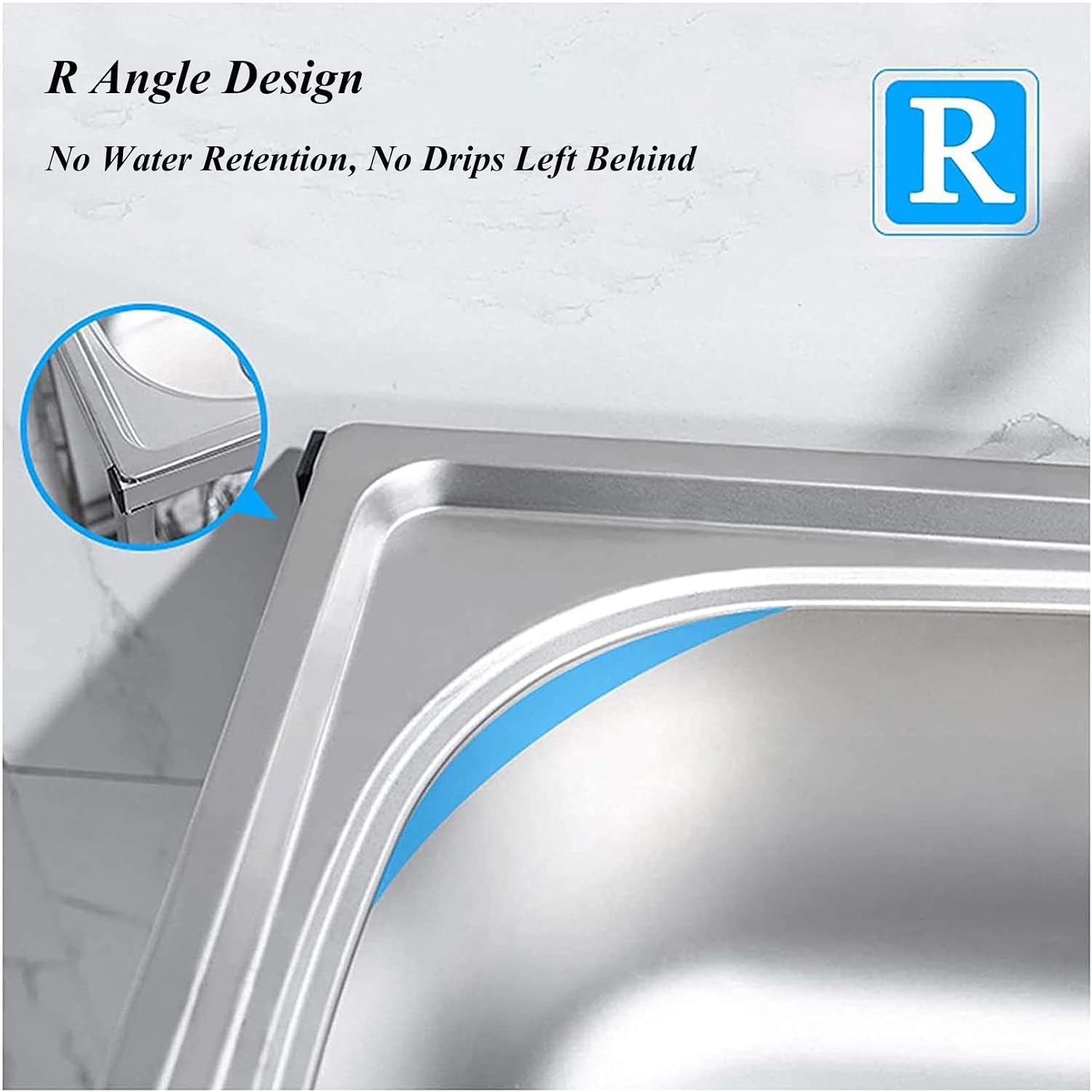 Stainless Steel Utility Sink, 304 Commercial Sink with Swivel Faucet, Backsplash, Drain Strainer, Adjustable Bullet Feet, Deep Oversized Single Bowl Sink