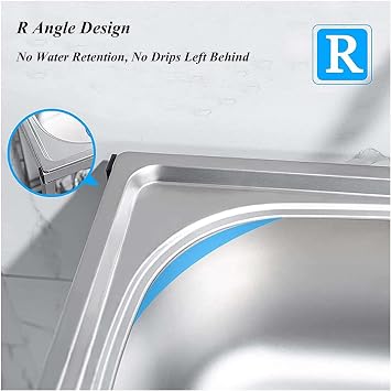 Single Bowl Stainless Steel Commercial Kitchen Sink 1 Compartment Free Standing Utility Sink with Faucet for Garage, Restaurant, Bar, Laundry Room, Indoor Outdoor