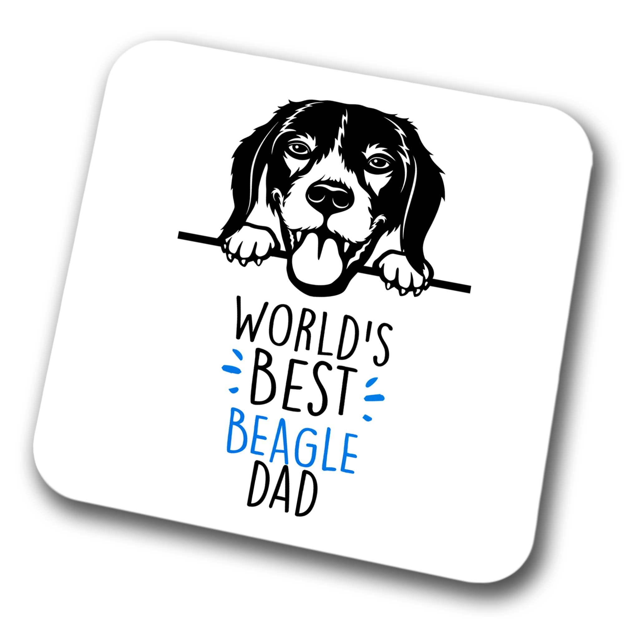 Faithful Prints Boys Beagle World's Best Dad Coaster Dog Dad Beagle Dad Friend Funny Gift For Birthday Christmas, Beagle Coaster