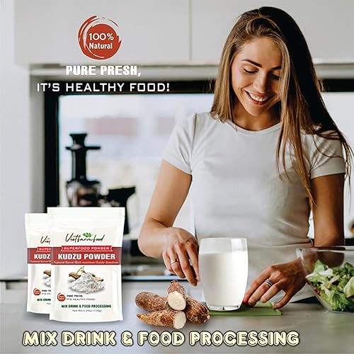 Miniatura 7 de VIETFARMFOOD - KUDZU POLVO 5.29 oz (150g) VIETFARMFOOD Polvo vegetal puro liofilizado, hecho de verduras reales sin azúcar añadido - Perfecto para