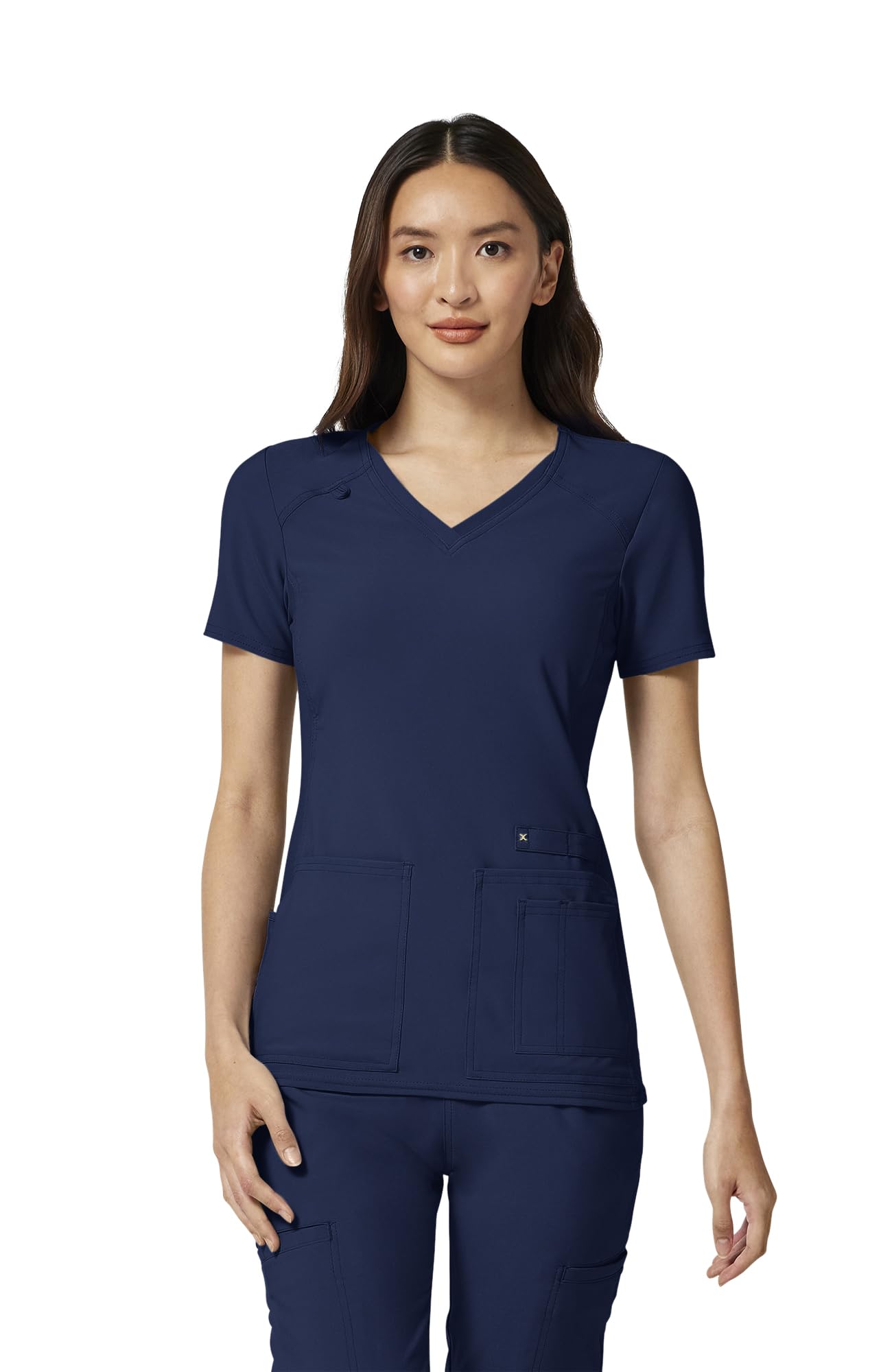 cherokee Women's Iflex V-Neck Knit Panel Top, Navy, 5XL-picture-51