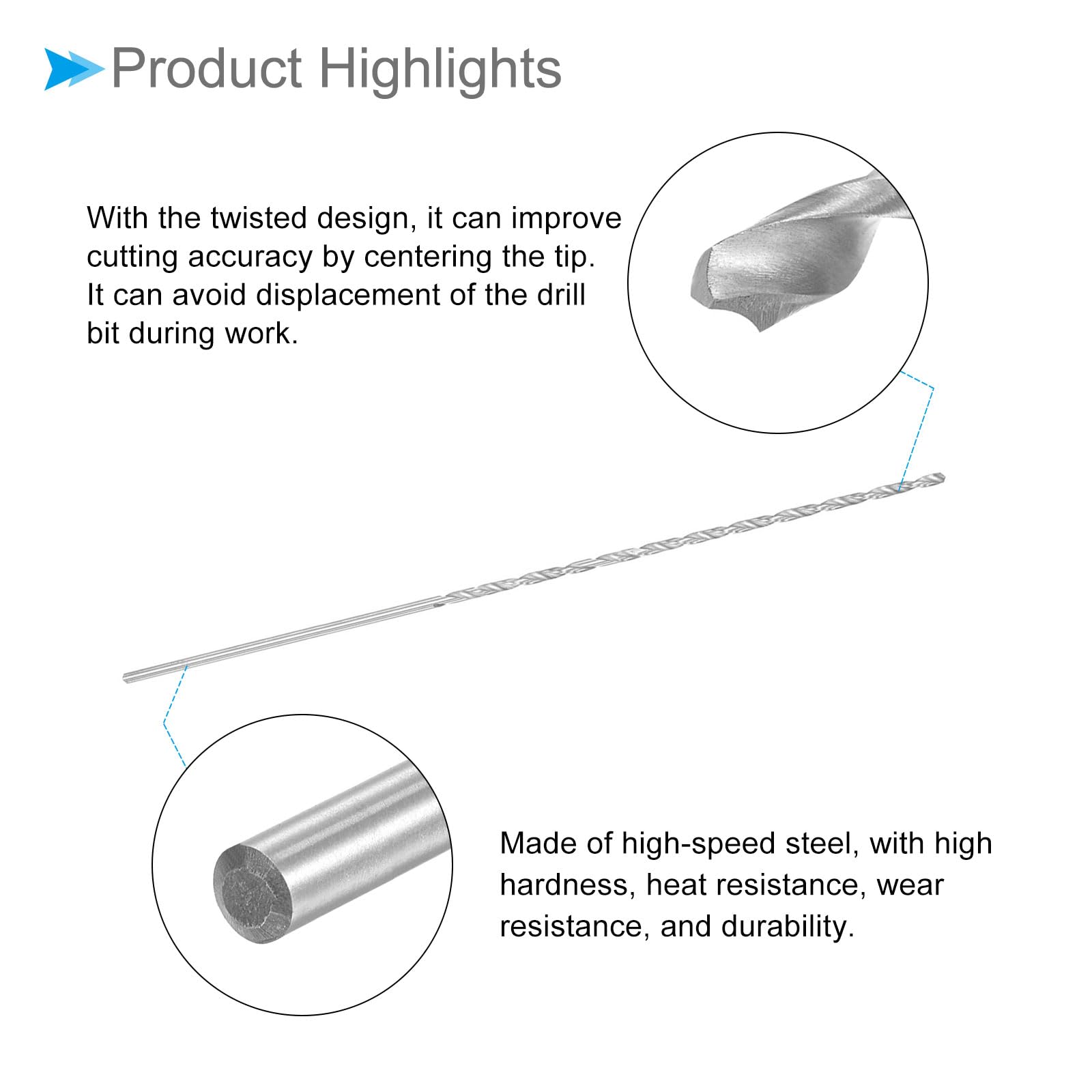 10 Punte Trapano HSS 3.25mm - In Acciaio Velocità Per Metallo E Legno, Rivestimento Titanio - Foto 6