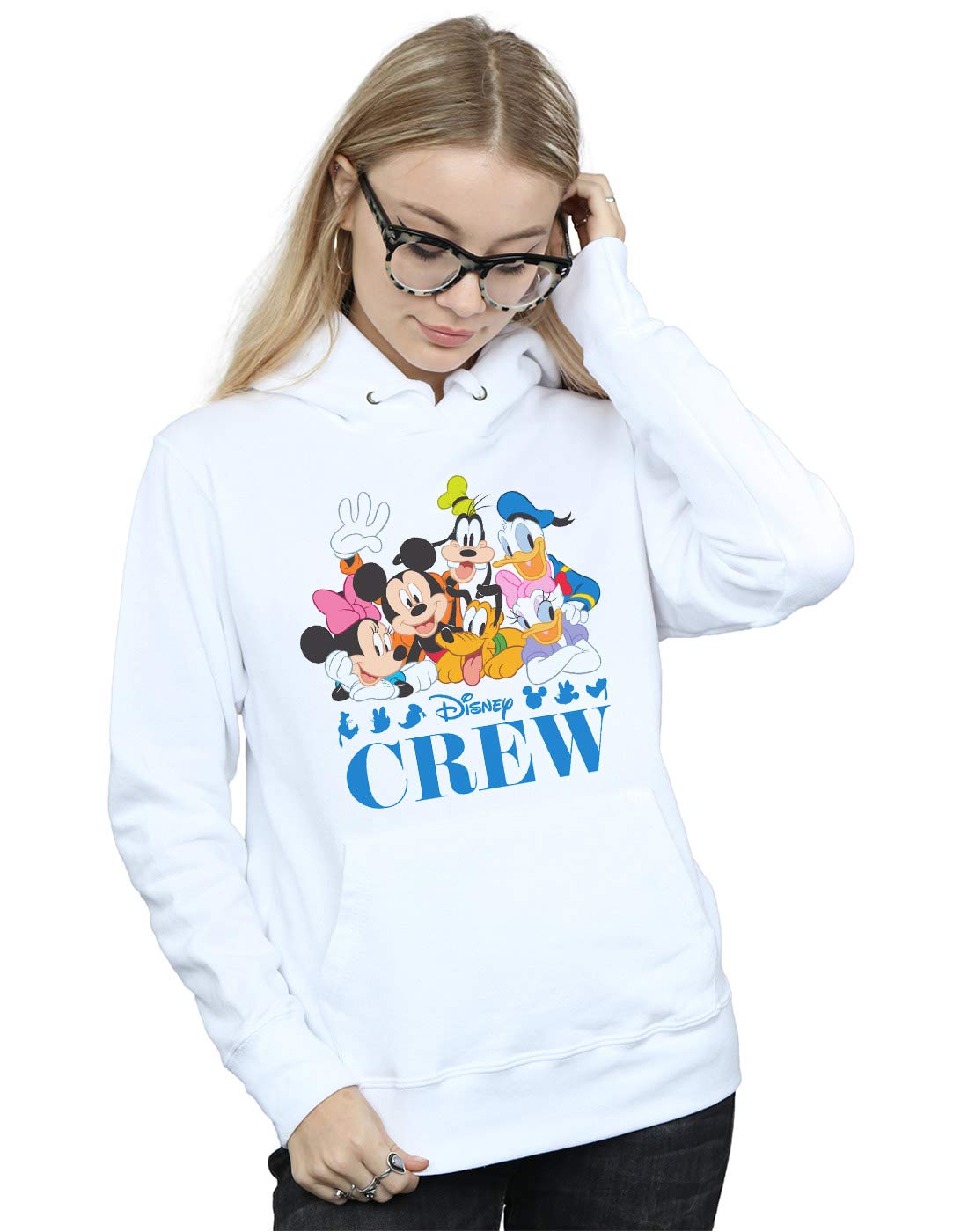 Absolute Cult Women's White Disney Mickey Mouse Disney Friends Hoodie Large