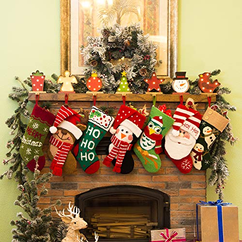 image for Glitzhome Cute Christmas Stocking Holders Marquee LED Red Ball Stockin