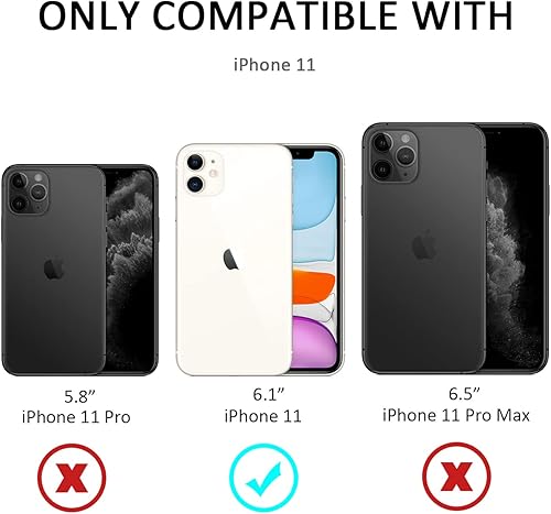 Miniatura 7 de Nvollnoe Funda para iPhone 11 con funda deslizante para cámara y tarjetero resistente funda protectora para iPhone 11 con anillo magnético con