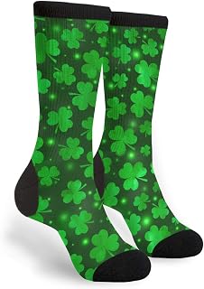934 Novelty Work Socks St. Patrick'S Day Lucky Shamrock Illuminate Trainer Socks Nonslip Office Socks Unisex For Women Hiking Trekking 40Cm