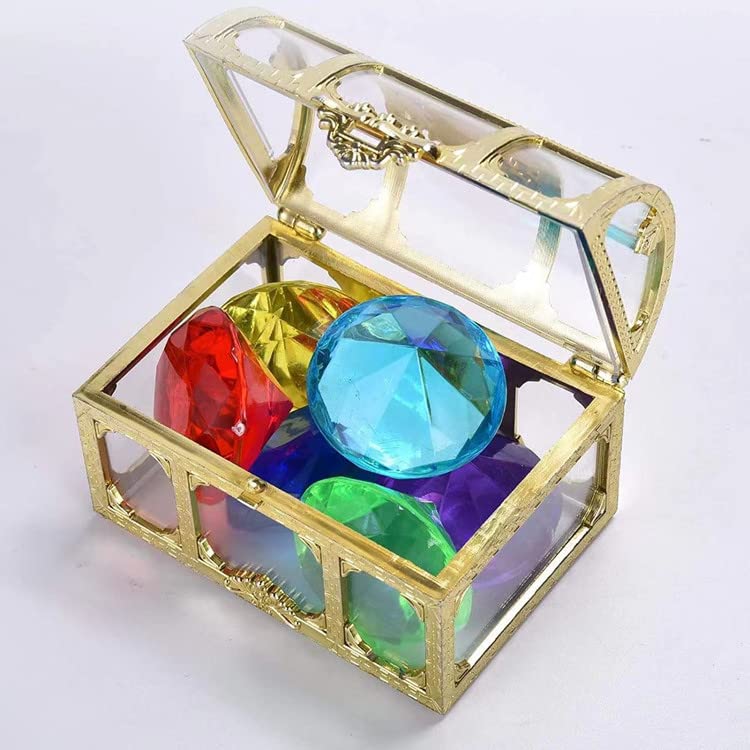 NINVVS 16 Crystal Diamonds, 3Cm, 4Cm, Colorful Diamonds, Summer Diving Gems, Acrylic Gem Toys, Pirate Treasure Diving Diamonds, Fish Tank Accessories