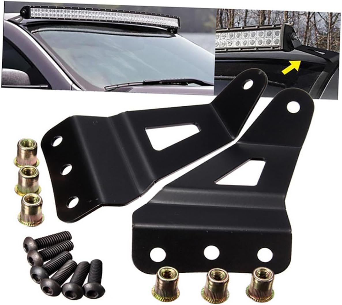 VOSAREA LED Light Bar Mounting Bracket for Car Roof 50-Inch Aluminum Roof Rack Light Holder Adjustable for-Road Use