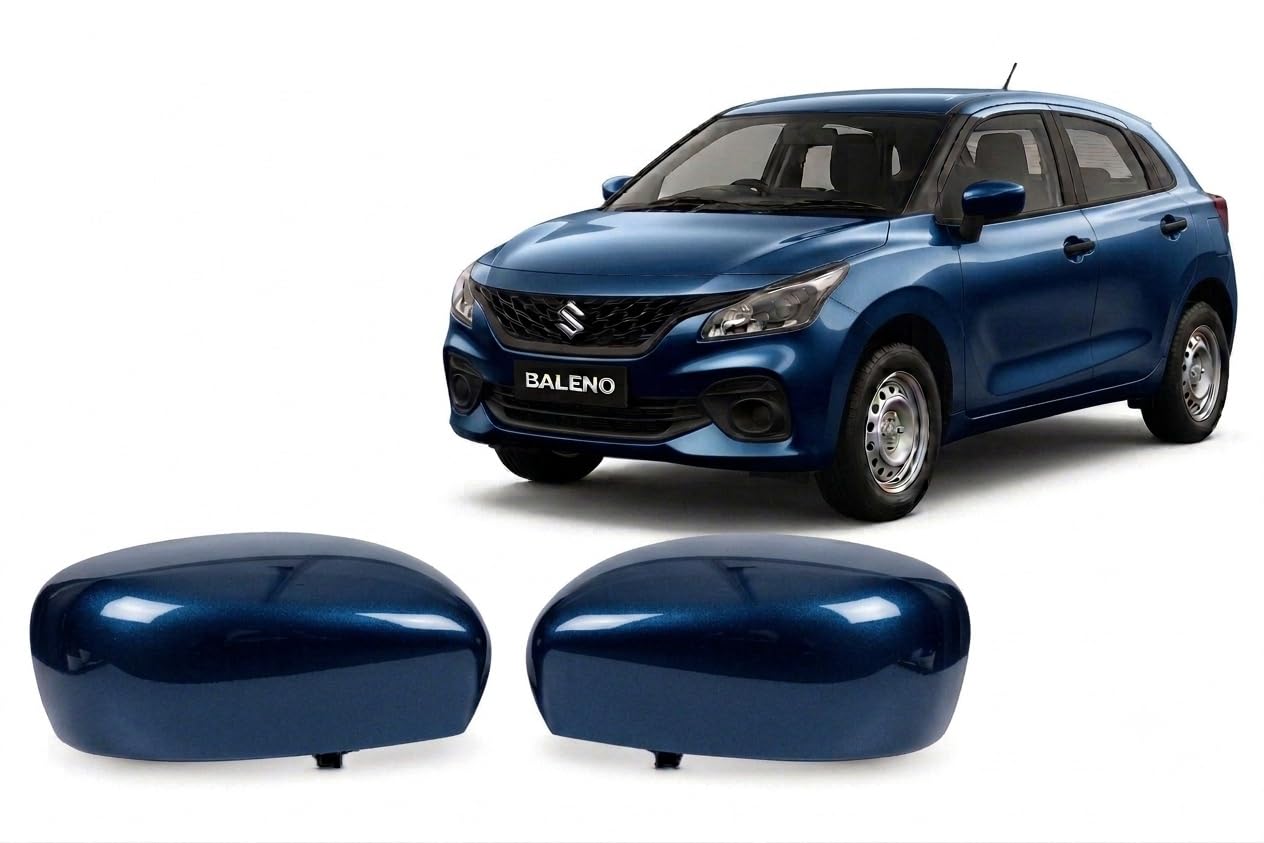 ZERO ZERO® Right & Left Side ORVM Mirror Cover Cap for Maruti Suzuki Baleno Base Model | NEXA Blue | No Indicator Cut Type | Door Side Mirror Cover Pair | Premium ABS Replacement.-picture-14