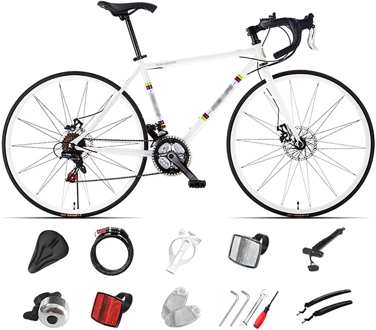 Bicicleta de Carretera 700C para Hombre y Mujer, 24/27/30 velocidades, Freno de Disco, Bicicleta de Carreras para Hombre y Mujer