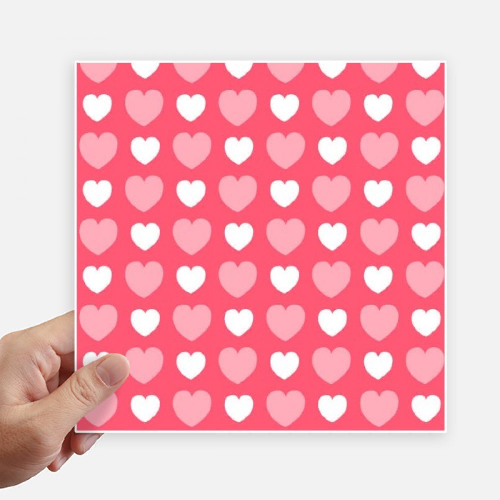 Autocollant carré 20 cm St Valentin Rose Blanc Coeur décoration mur et valise 4Pcs