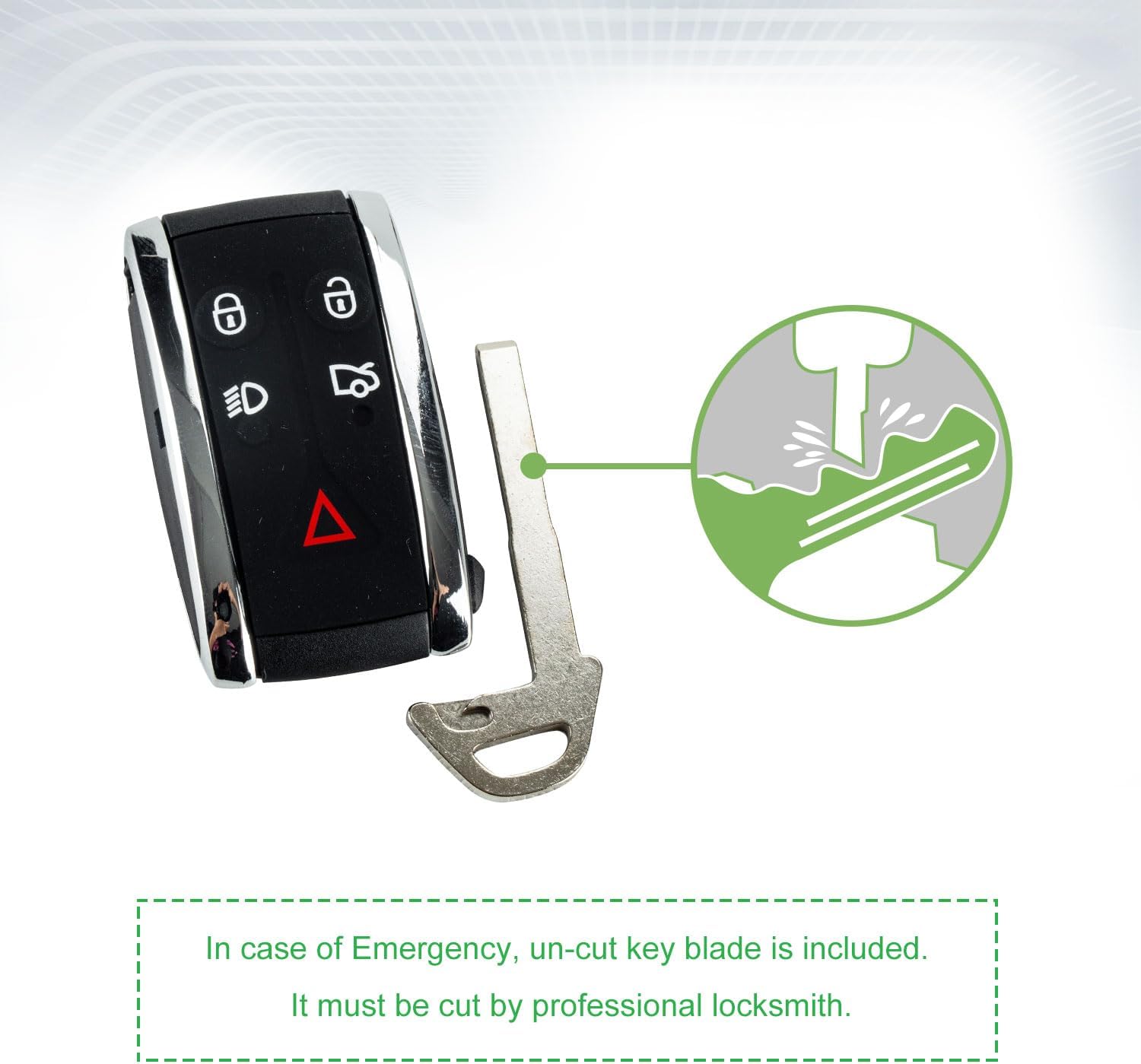 Remote Car Key Fob Replacement for Jaguar KR55WK45694 KR55WK49244 fits 2007 2008 2009 2010 XF XFR XK XKR (1), BLACK