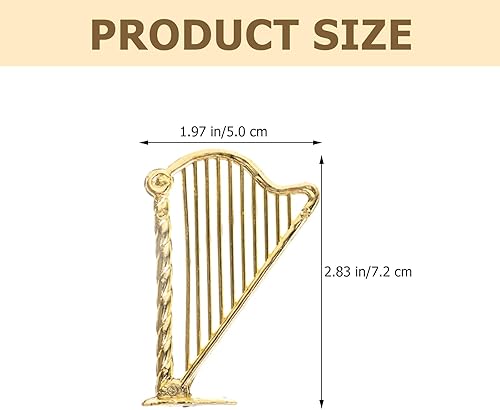Miniatura 3 de VICASKY Adornos de Navidad en miniatura para instrumentos, decoración de Navidad, 10 piezas de adorno de arpa en miniatura, instrumentos musicales