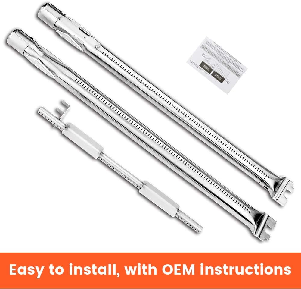 QuliMetal 18" Grill Burner and 7637 7635 Grill Parts for Weber Spirit E-210, Spirit 200, GS4 Spirit II 200