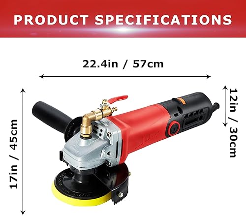 Miniatura 7 de Pulidora húmeda, 860 W110 V con kit de herramientas de almohadilla de pulido de diamante de 4 pulgadas, velocidades variables, máquina pulidora de