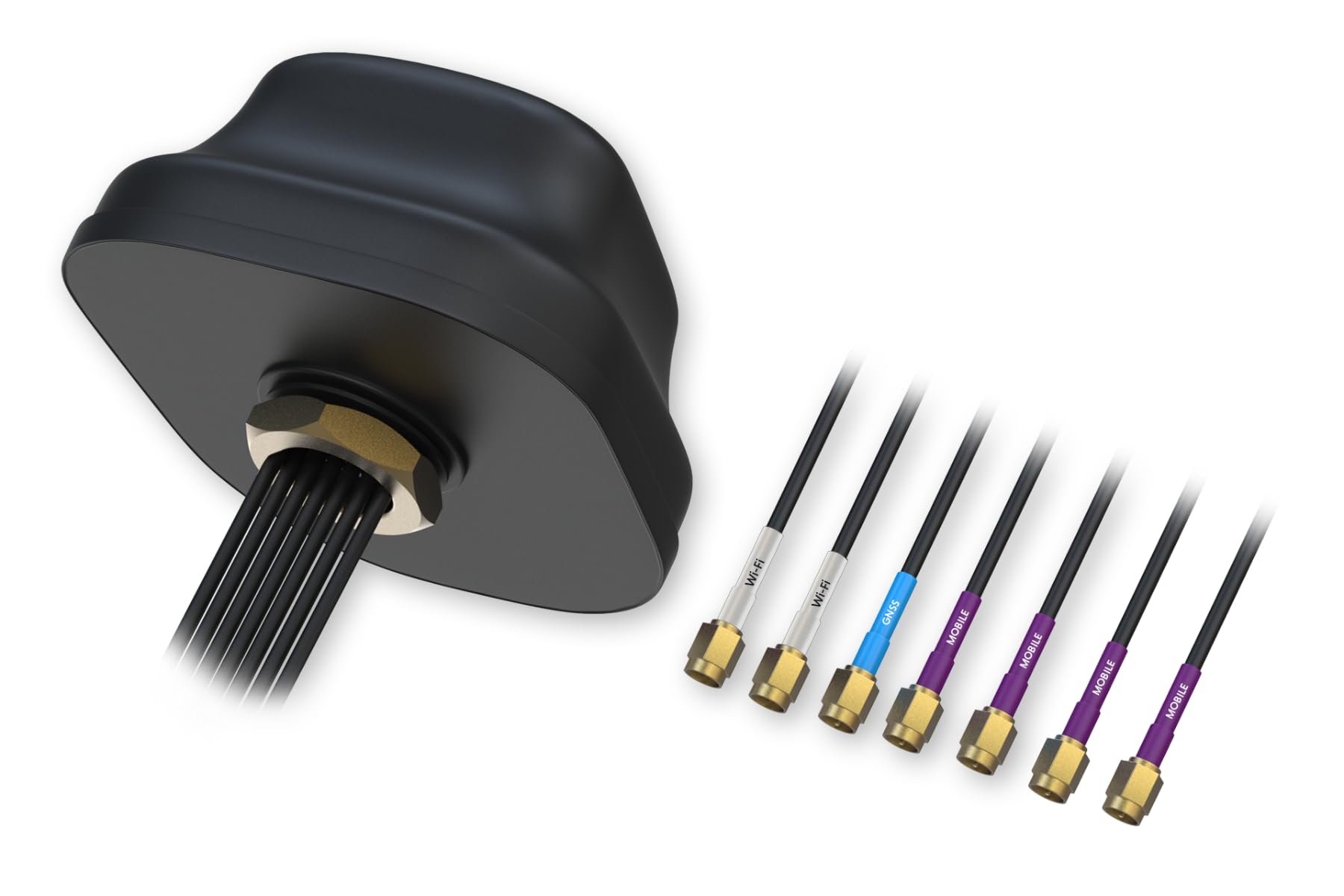 Teltonika 5G LTE Combo MIMO/GNSS/Dual-Band Wi-Fi Rooftop Antenna | PR1KC640 | 3 m LMR100 Cables | SMA and RP-SMA | 2.4/5 GHz