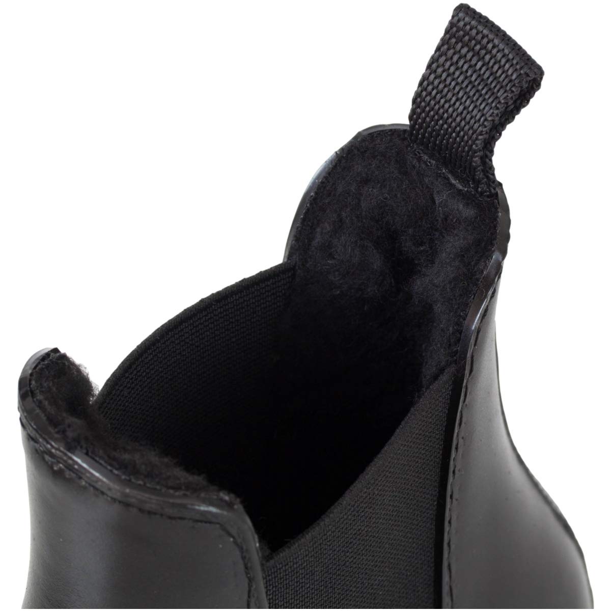 Lazura - Jodhpur Winter Reitstiefeletten Basic – Kinder, Herren & Damen Stiefeletten – mit Teddyplüschfutter & Pull-On – schwarze Chelsea Boots aus Kunstleder – Reitschuhe in Größe 28-43