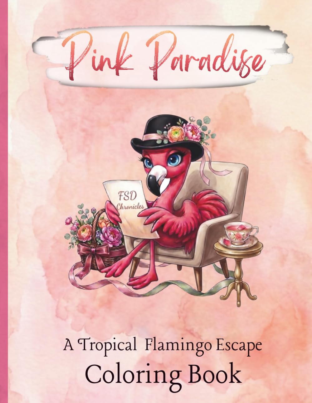 Pink Paradise: A Tropical Flamingo Coloring Escape