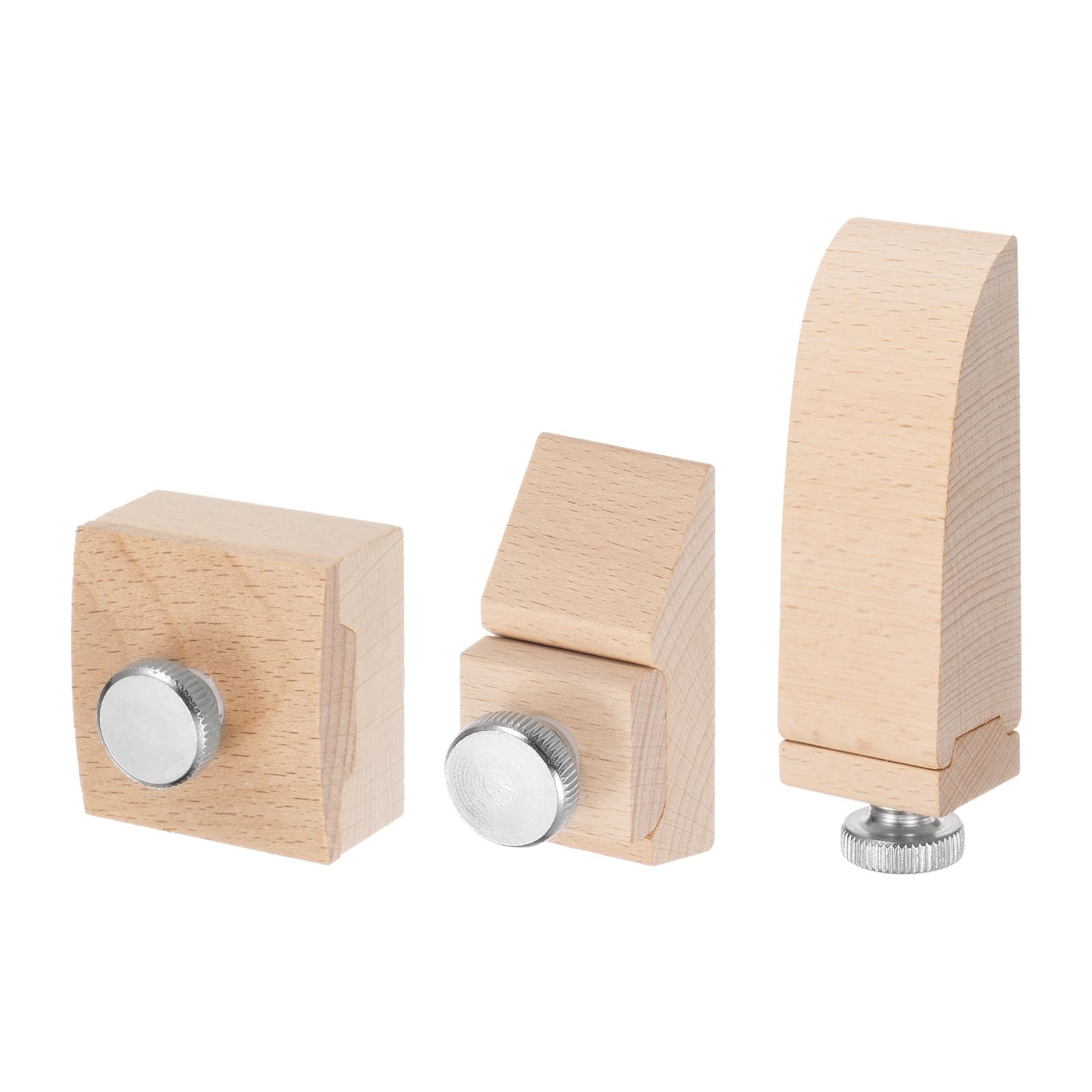 HARFINGTON Juego de 3 bloques de lijado a mano de madera, cuña biselada cuadrada, herramienta de pulido de papel de lija para bricolaje, accesorios de manualidades de cuero