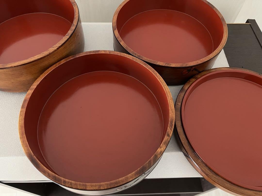 Amazon.co.jp: 木曽漆器 伝統工芸品 重箱 三段重ね 木製 漆塗り