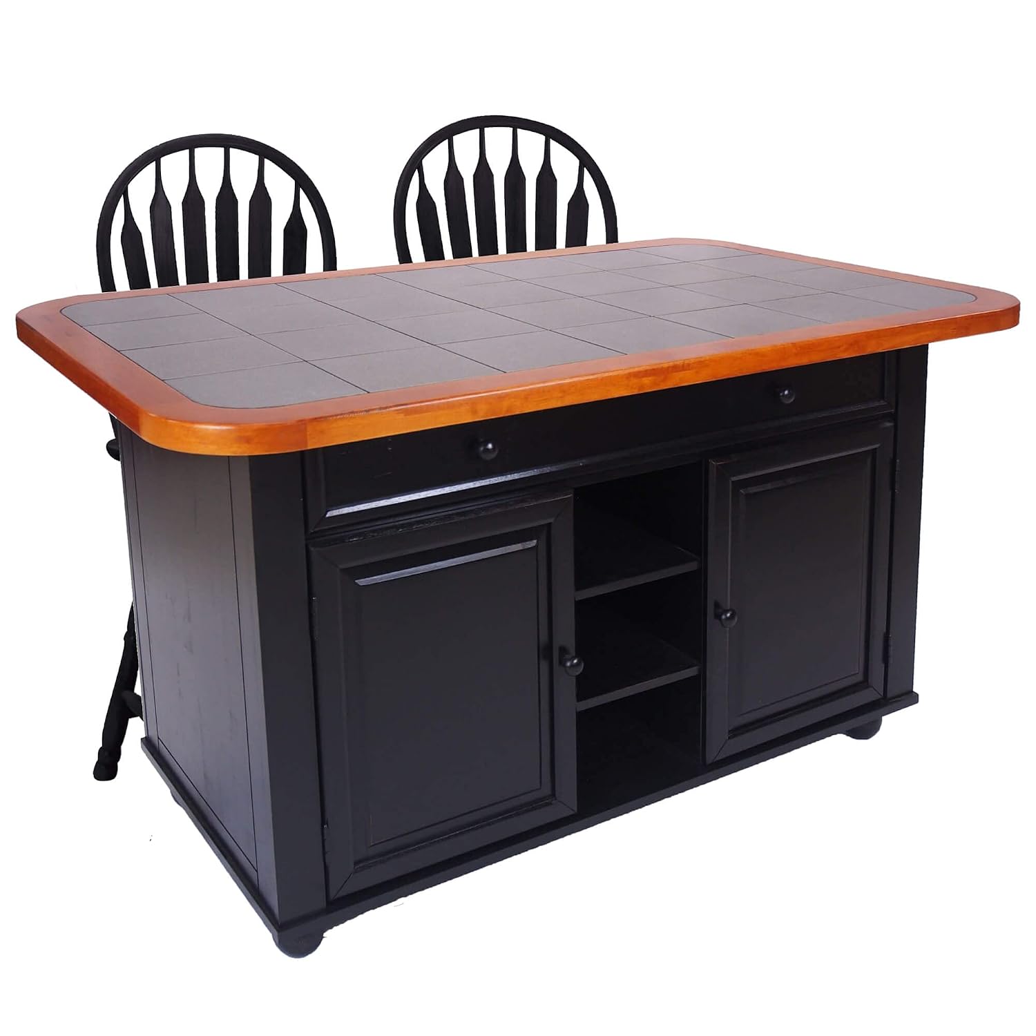 Sunset Trading Sunset Cherry Selections Kitchen Island Set, Antique Black