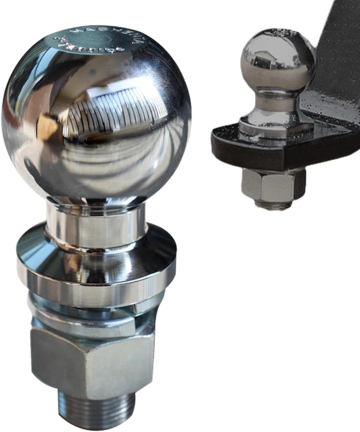 Towing Hitch Ball | High Strength Hitch Pin Tow Ball Rear Connector Coupling Trailer Part,Coupling Trailer Part Tow Ball - Chrome Finish For Pickup Trucks, SUVs, Hauling ATVs, Campers, Utilit Onlynery