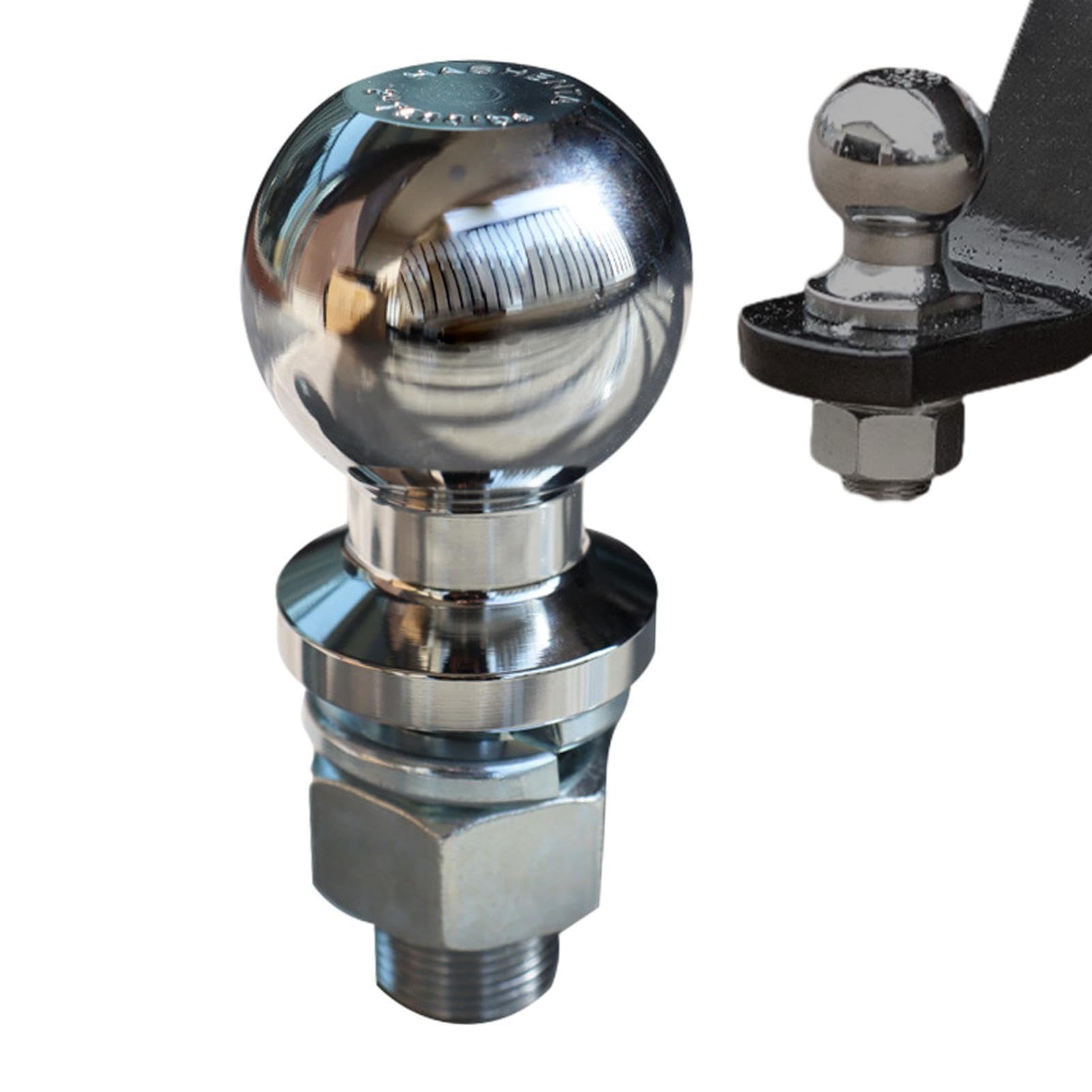 Towing Hitch Ball | High Strength Hitch Pin Tow Ball Rear Connector Coupling Trailer Part,Coupling Trailer Part Tow Ball - Chrome Finish For Pickup Trucks, SUVs, Hauling ATVs, Campers, Utilit Onlynery