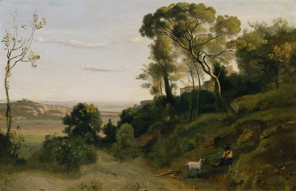 Óleo sobre lienzo el campo cerca de Nápoles con acabado de alta fidelidad de 60x90cm 5