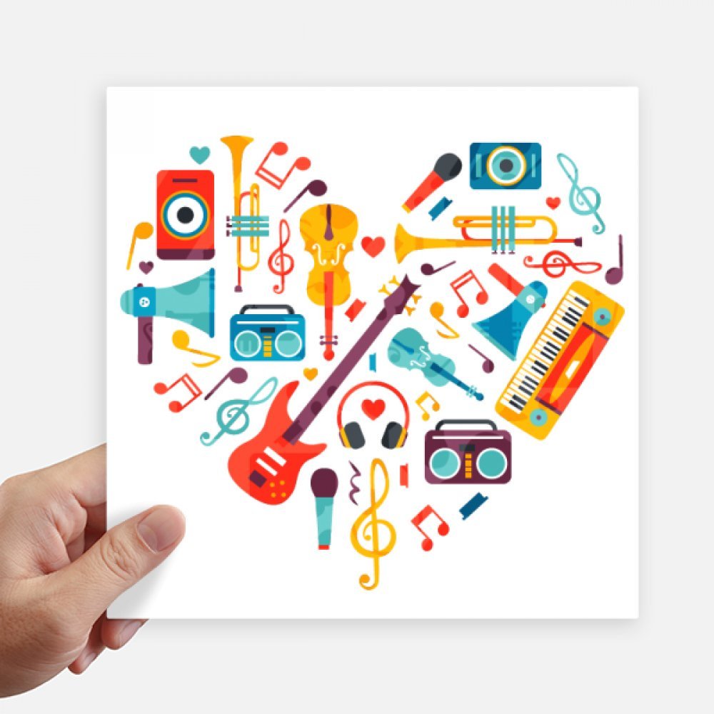 Sticker carré instrument de musique pour décoration murale chambre et motobike